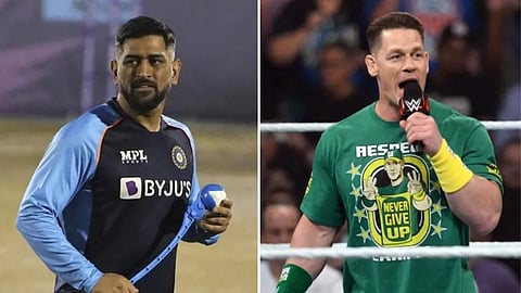 MS Dhoni and John Cena 