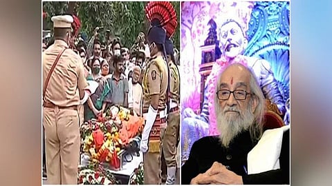 शिवशाहीर बाबासाहेब पुरंदरे यांच्यावर शासकीय इतमामात अंत्यसंस्कार