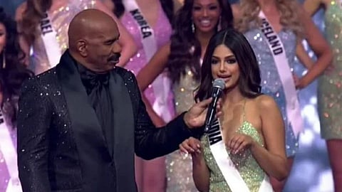 Steve Harvey  and Harnaaz Sandhu