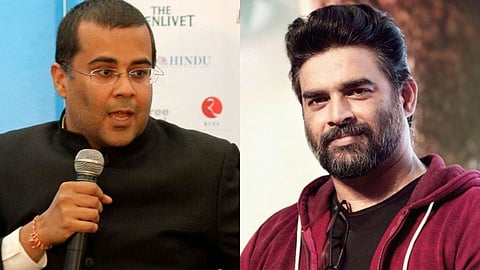 Chetan Bhagat and R Madhavan 