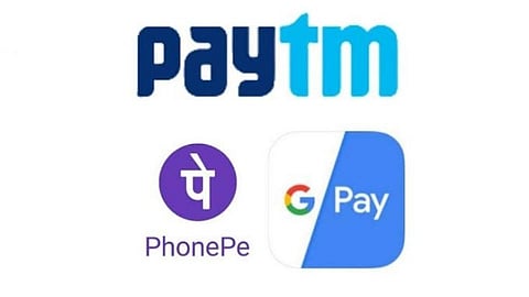Google Pay, Paytm, PhonePe for payment 