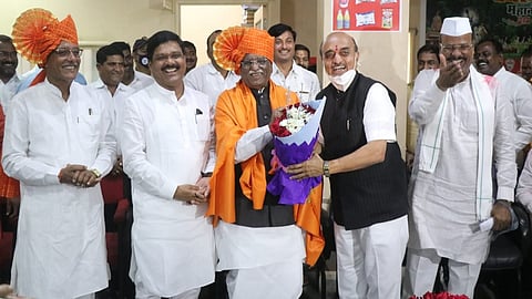 Haribhau Bagade, Bhagwat Karad And Abdul Sattar 
( Photo Credit - Sachin Mane) 