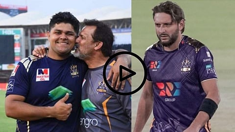 Pakistan Super League former Pakistani player Moin Khan son Azam Khan hit sixes to Shahid Afridi