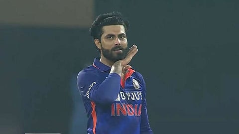 Ravindra Jadeja celebrates in Pushpa style after taking  wicket
