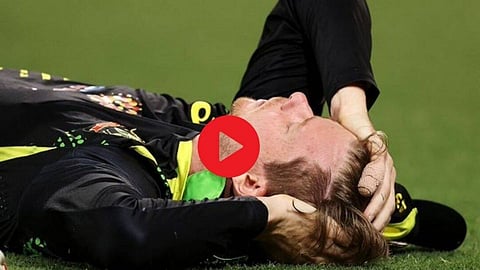 Steve Smith Video of landing on Head During Australia vs Sri Lanka 2nd T 20 Match