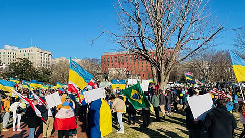 Ukrainians Rally In Washington DC On White House  