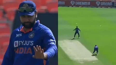 Rohit Sharma sets the field at mid wicket  Brandon King gets out next ball