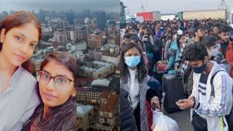 Arya Chavan and Rituja Kamble from Kolhapur reached Mumbai from Ukraine