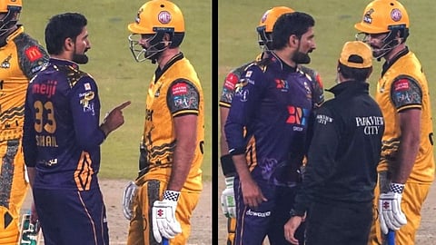 Sohail Tanvir Ben Cutting Showing Middle Finger each other in Pakistan Super League 