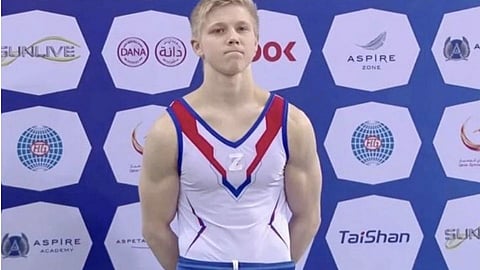 russian gymnast shows Pro-Invasion Symbol on his shirt next to ukrainian winner causes outrage 