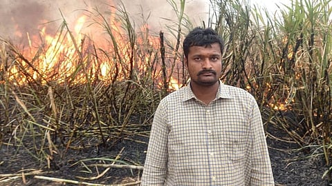 Farmer Burning their Sugarcane Farm