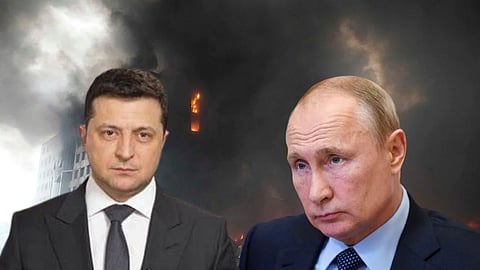 Vladimir Putin and Volodymyr Zhelensky