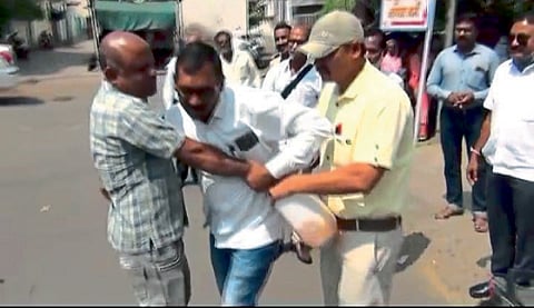 Illegal construction and parking case Kiran Kshaar  attempt self immolation akola          