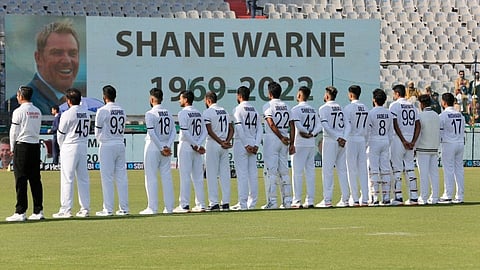 Shane Warne Death Indian Cricket Team wearing black armbands 