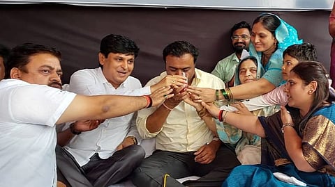 on the fifth day Namesh Babar called off the fast katraj pune 