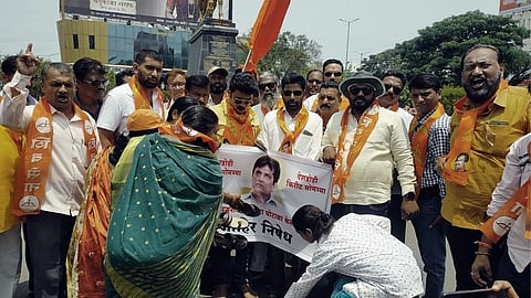 Shiv Sena agitation against BJP leader Kirit Somaiya