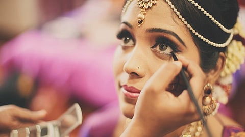bride in parlour