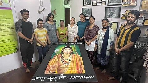 Lord Ram and hunuman's rangoli
on the occasion of Ram Navami 