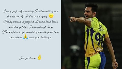  Deepak Chahar Message Fans