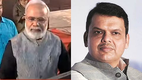 narendra modi seen in devendra fadnavis uttar sabha in mumbai  