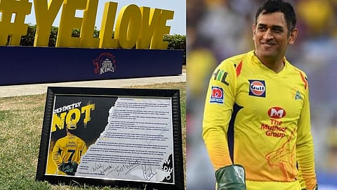 Chennai Super Kings Gifted MS Dhoni framed Fan Letter