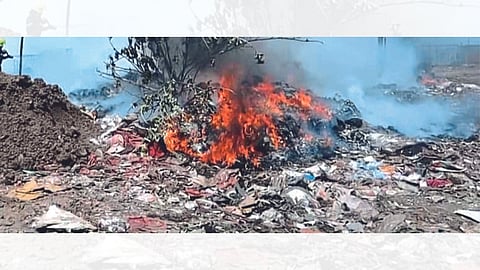 scrap caught fire