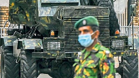 sri lanka crisis pm mahinda rajapaksa at trincomallee naval base 