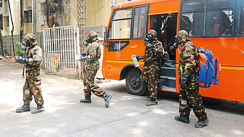 Mock drill by police in Sita cave area nashik