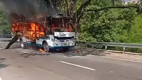 4 die as bus carrying Vaish nodevi pilgrims catch fire near jammu and kashmir  