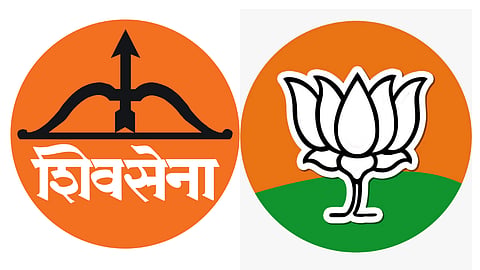 BJP Shivsena activists tear down each others banners in aurangabad bjp jal aakrosh morcha  