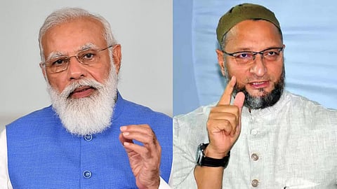 Narendra Modi And Asaduddin Owaisi 