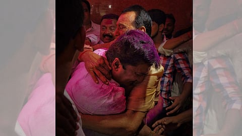 mp dhananjay mahadik Meet his uncle mahdev mahadik in shiroli after win in rajya sabha election  