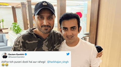 
gautam gambhir meets rajya sabha mp harbhajan singh picture twitter sports cricket kgm00