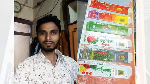 govind sonavane with his startup product