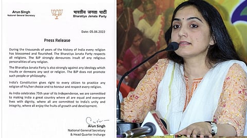 BJP shakes hands in Nupur Sharma case Explanation by Statement  