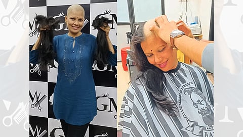 Poonam Birhade with her hair removed