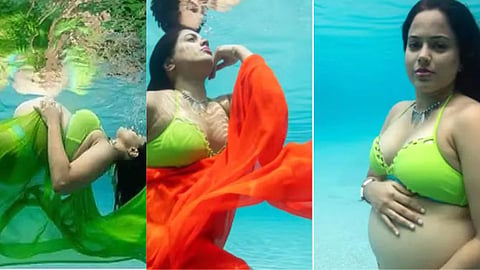 Sameera Reddy Underwater Pregnancy photoshoot