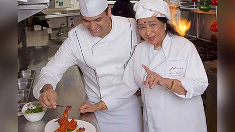 asha bhosle shared video she cooking dum biryani in her asha's restaurant in dubai 