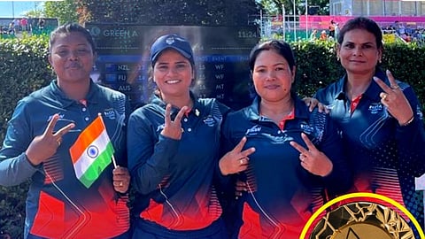 Gold Medal Winning lawn Ball Indian Women Team Commonwealth Games 2022 At Birmingham