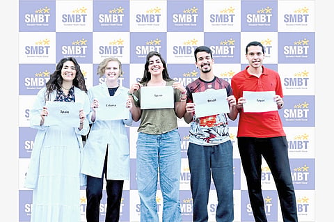 Students of overseas medical courses under International Medical Research Exchange at SMBT Hospital.
