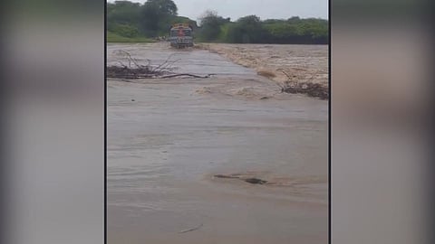 Flooding of Purna river flowing under ghat in Buldana district