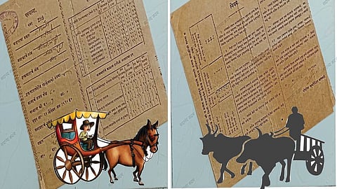 Sadananda Kadam writes about Vehicle license for bullock cart tangas permit with signature of District Police 
