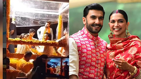 Ranveer Singh And Deepika Padukone Reach Mukesh Ambani's Family Ganpati Visarjan 