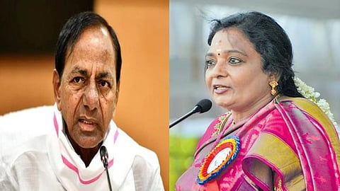 KCR and Tamilisai Soundararajan 
