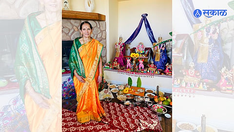 Meera Jadhav with her Bappa
