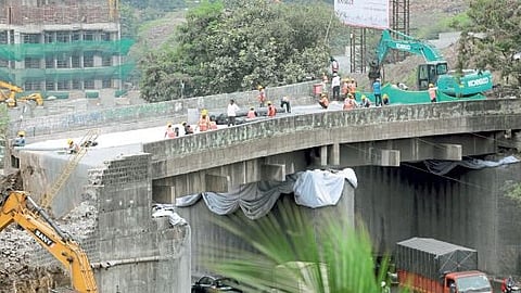 Pune Chandani Chowk Bridge Demolition Explosive filling work started 