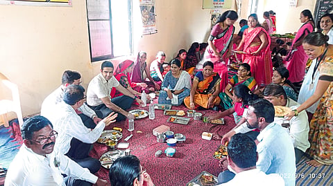 Collector Jalaj Sharma, Chief Executive Officer of Zilla Parishad Bhuvaneshwari S. and other officers in Dabba Party 