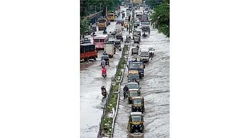 rain water on road