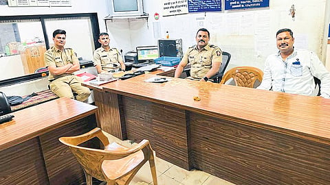 Muslim staff manning the police station