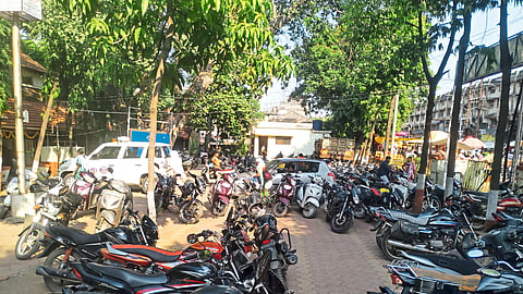 City police station premises full of vehicles